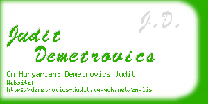judit demetrovics business card